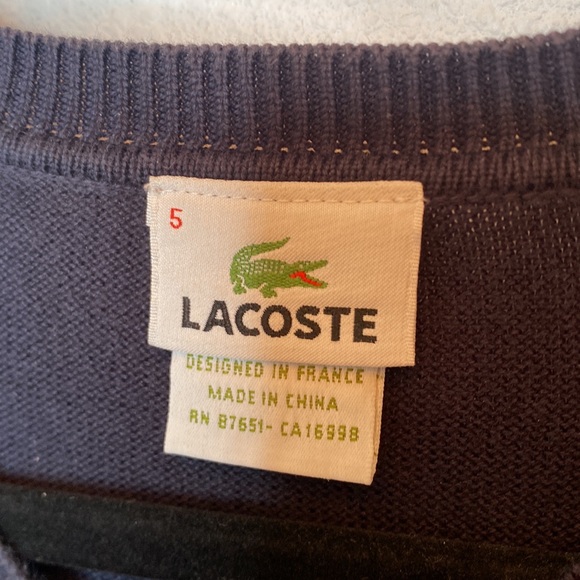 Men’s medium Lacoste v neck sweater article diamond - Picture 4 of 5